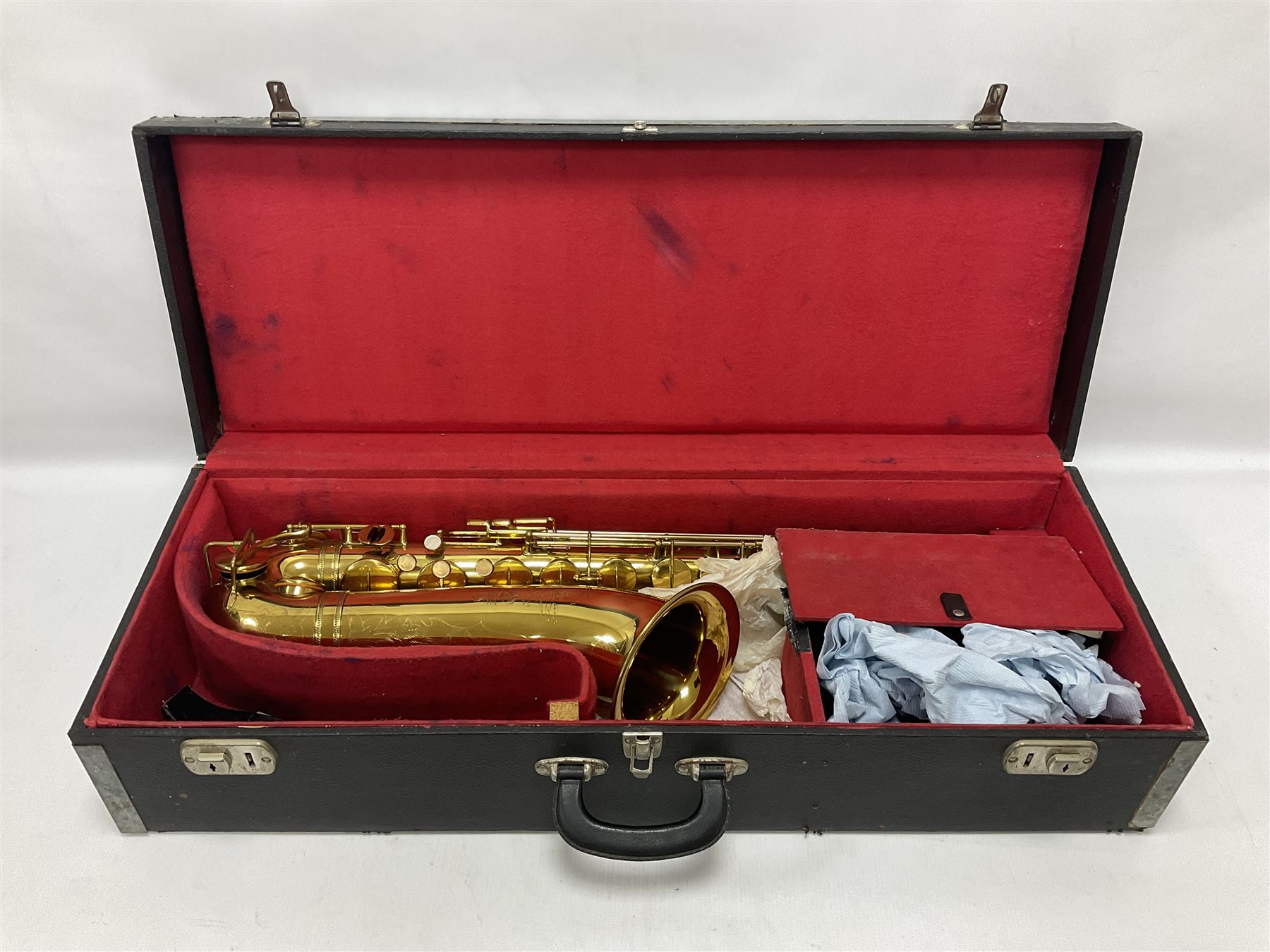 French Henri Selmer 1935 Radio Improved Tenor B flat Saxophone No 20344, with a velvet lined hard case
One of only 550 produced in that year