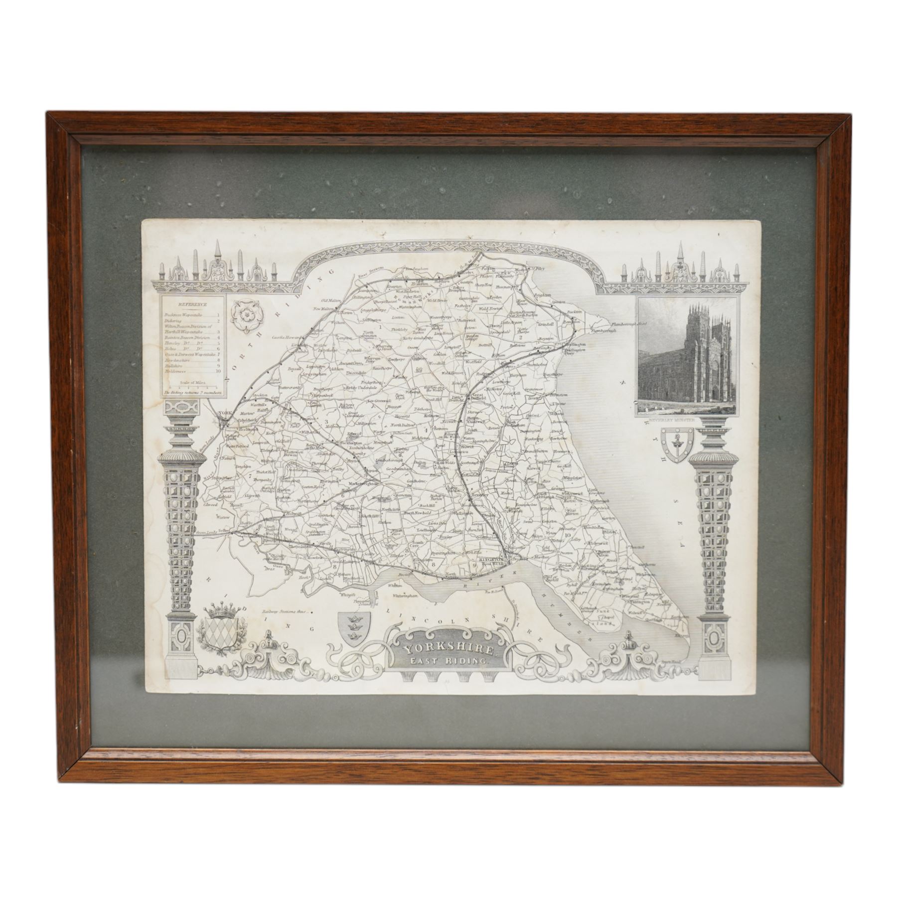 Richardson's Folding Map of South East and Central England pub. G W Bacon 1920; Thomas Moule (British 1785-1854): 'Yorkshire East Riding', 19th century engraved map 21cm x 28cm (2)
