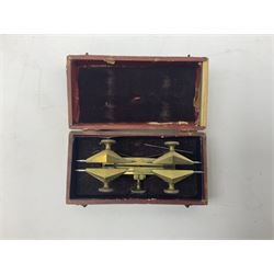 19th century watchmakers depthing tool and turning tool both in individual cases.