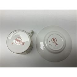 Royal Crown Derby Old Imari pattern miniature vase, coffee can and saucer, teacup and saucer and plate, all with printed mark beneath, vase H8cm 