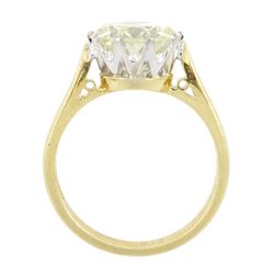 18ct gold single stone round brilliant cut diamond ring, Birmingham 1986, diamond approx 2.75 carat