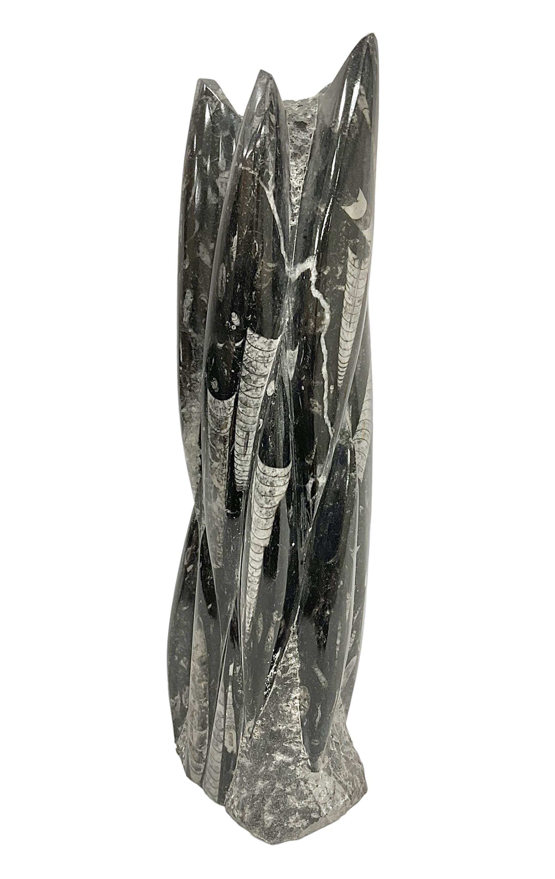 Orthoceras fossil tower, age: Devonian period, location: Morocco, H33cm