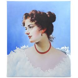 After Eugene de Blaas (Italian/Austrian 1843-1931): Portrait of a Lady, oil on canvas unsigned 61cm x 51cm (unframed)
