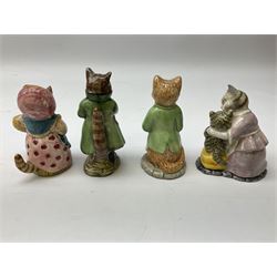 Seven Beswick Beatrix Potter figures, comprising Tabitha Twitchit and Miss Moppet, Little pig Robinson, Ginger, Simpkin, Cousin Ribby, Pig-wig and Aunt Pettitoes,  all with printed mark beneath  