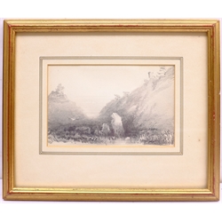 Henry Barlow Carter (British 1804-1868): 'Valley of the Rocks Lynton Twilight', pencil unsigned, titled and dated Aug 16th 1861 verso 11cm x 17cm 
Provenance: purchased by the vendor from T B & R Jordan Fine Art Specialists Stockton on Tees; from the artist's sketch book, label verso