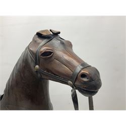 Liberty style leather horse, H68cm