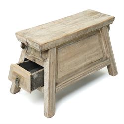 Miniature Chinese single drawer barbers stool