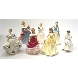 A group of seven Royal Doultan figurines, comprising of Take Me Home HN3662, Amy HN3316, Jean HN3757, Flower of Scotland HN4240, Beatrice HN3263, Sweet Sixteen HN3648, Rose HN4581 with box and accompanying certificate. 