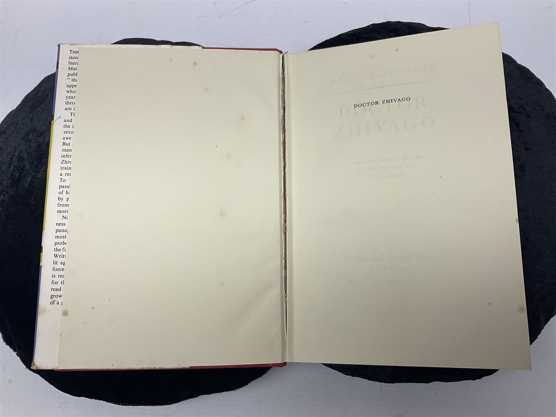 Boris Pasternak; Doctor Zhivago, Wm Collins Sons & Co, 1958, first English edition 