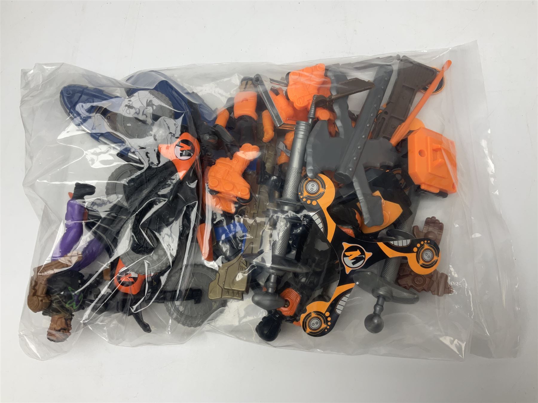 Action Man - Hasbro Strike Force Battle Tank by Sunny Smile; jeep; ten various period dressed figures; and quantity of weapons and other accessories including motorcycle etc