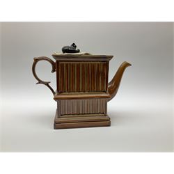 Three Ringtons novelty teapots, comprising The Ringtons Van teapot, the Tea Merchant teapot, and Millenium Celebration teapot. 