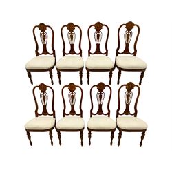 Lexington - Classical design walnut extending dining table, with two leaves; and ten chairs with upholstered seats