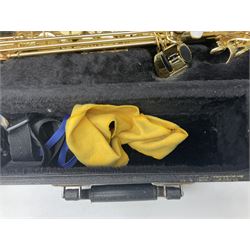 Jupiter JPS-749-547 soprano saxophone, serial no.636624; in fitted carrying case with accessories.