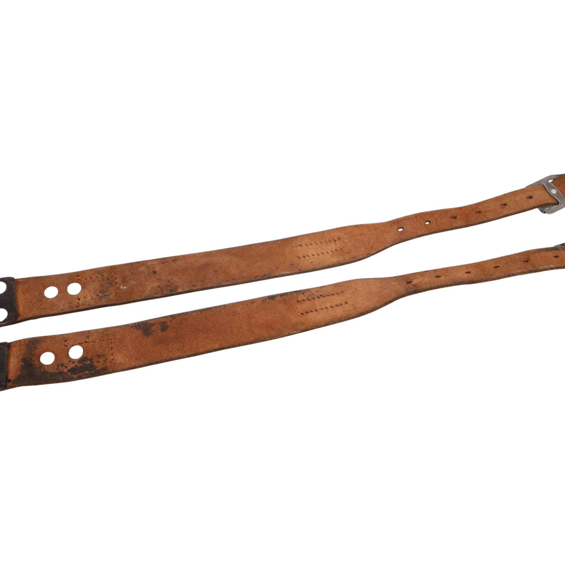 WWII German Army Heer brown leather T Straps