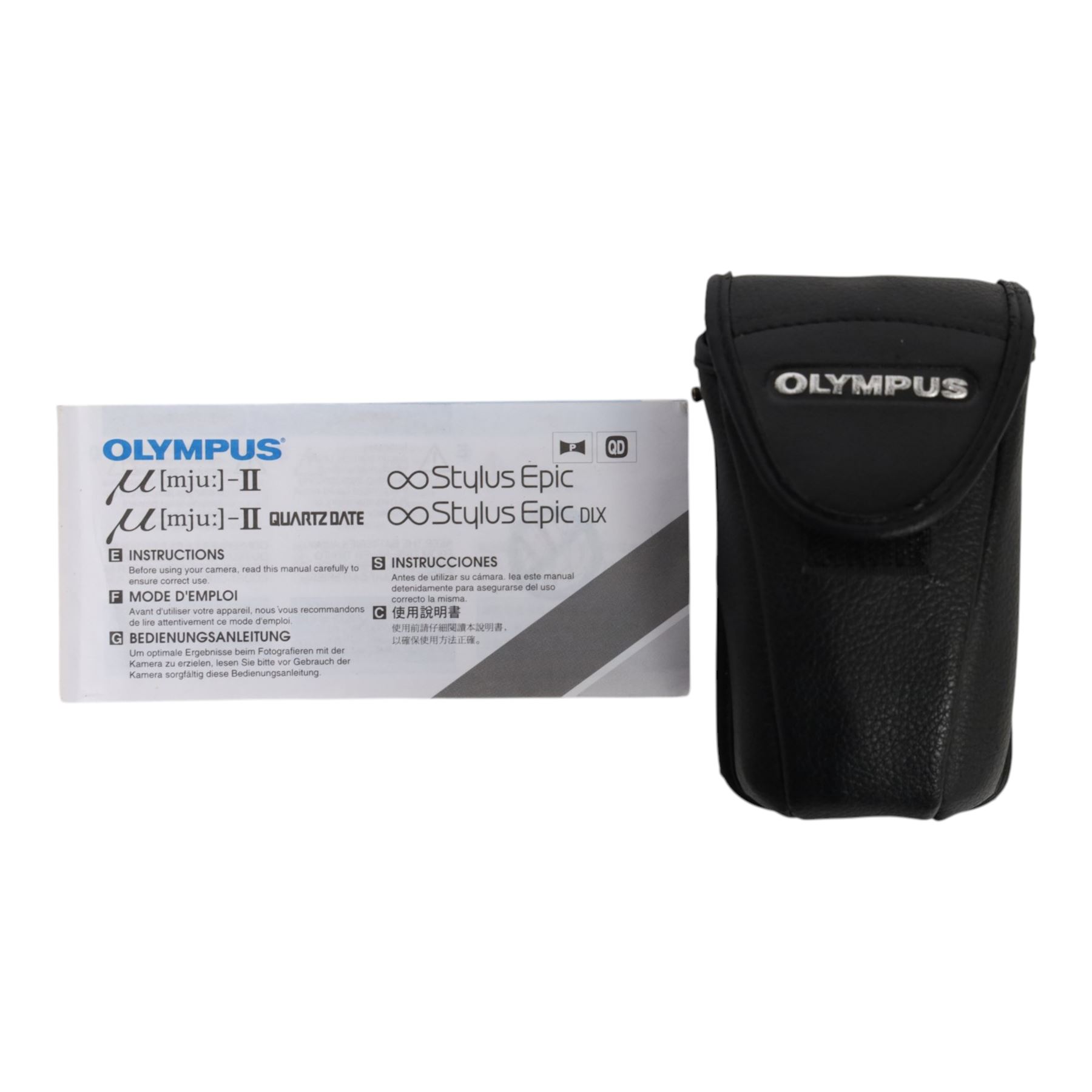 Olympus MJU II all weather 35mm compact camera serial no. 7885533, in soft shell case