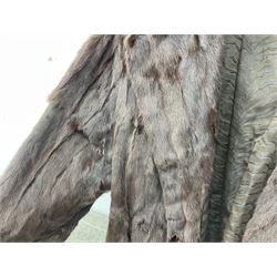 Vintage ladies brown Canadian squirrel short fur coat 