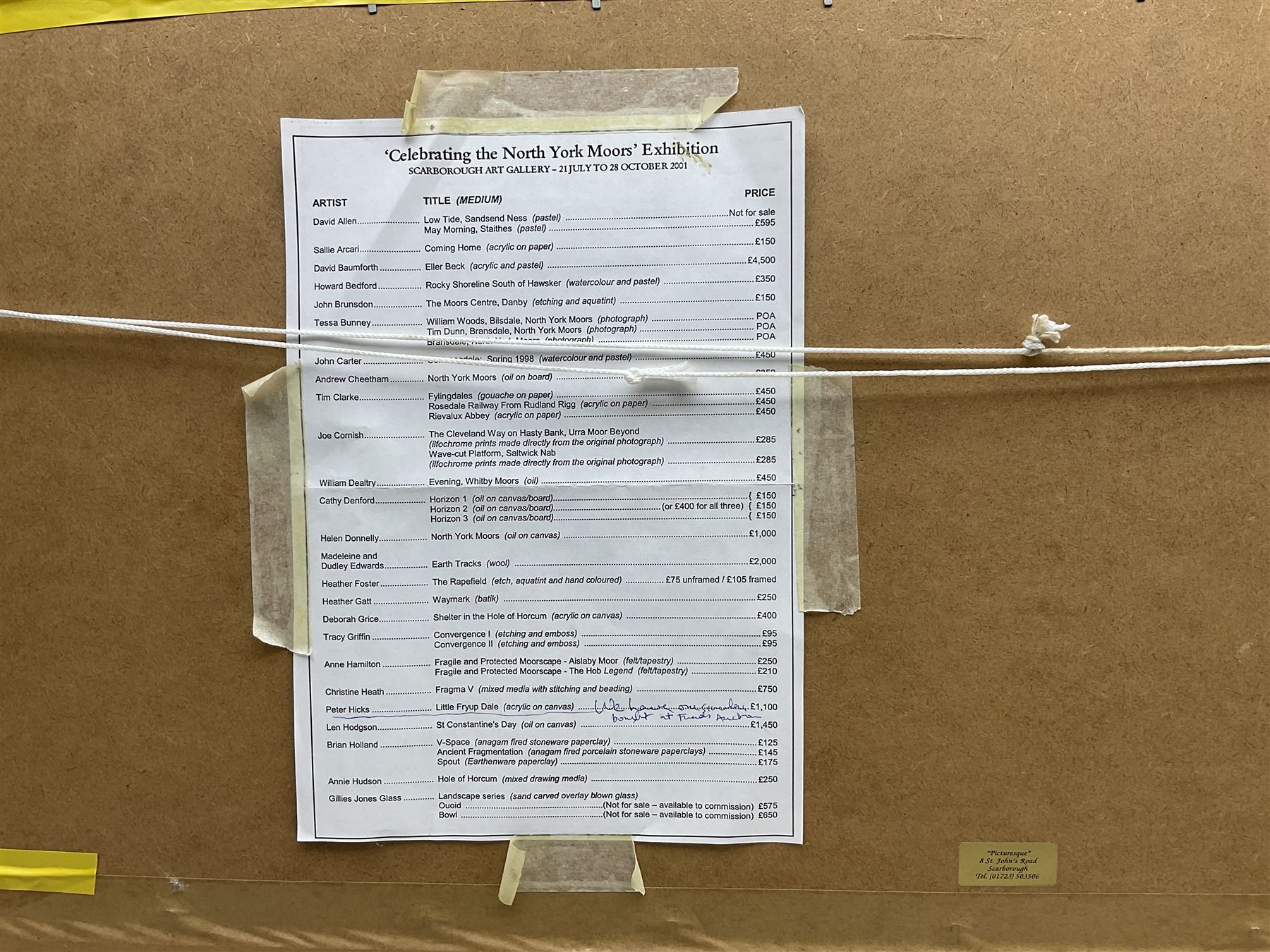 Peter Michael Hicks (Yorkshire 1937-): 'Little Fryup Dale', acrylic signed with initials and dated '97, exhib. Scarborough Art Gallery 'Celebrating the North York Moors', 2001, label verso 18cm x 63cm 