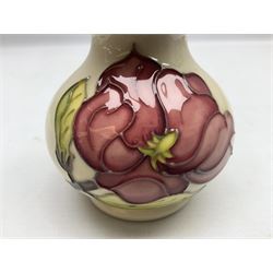 Moorcroft Magnolia Ivory pattern vase, with painted and impressed marks beneath, H9.5cm