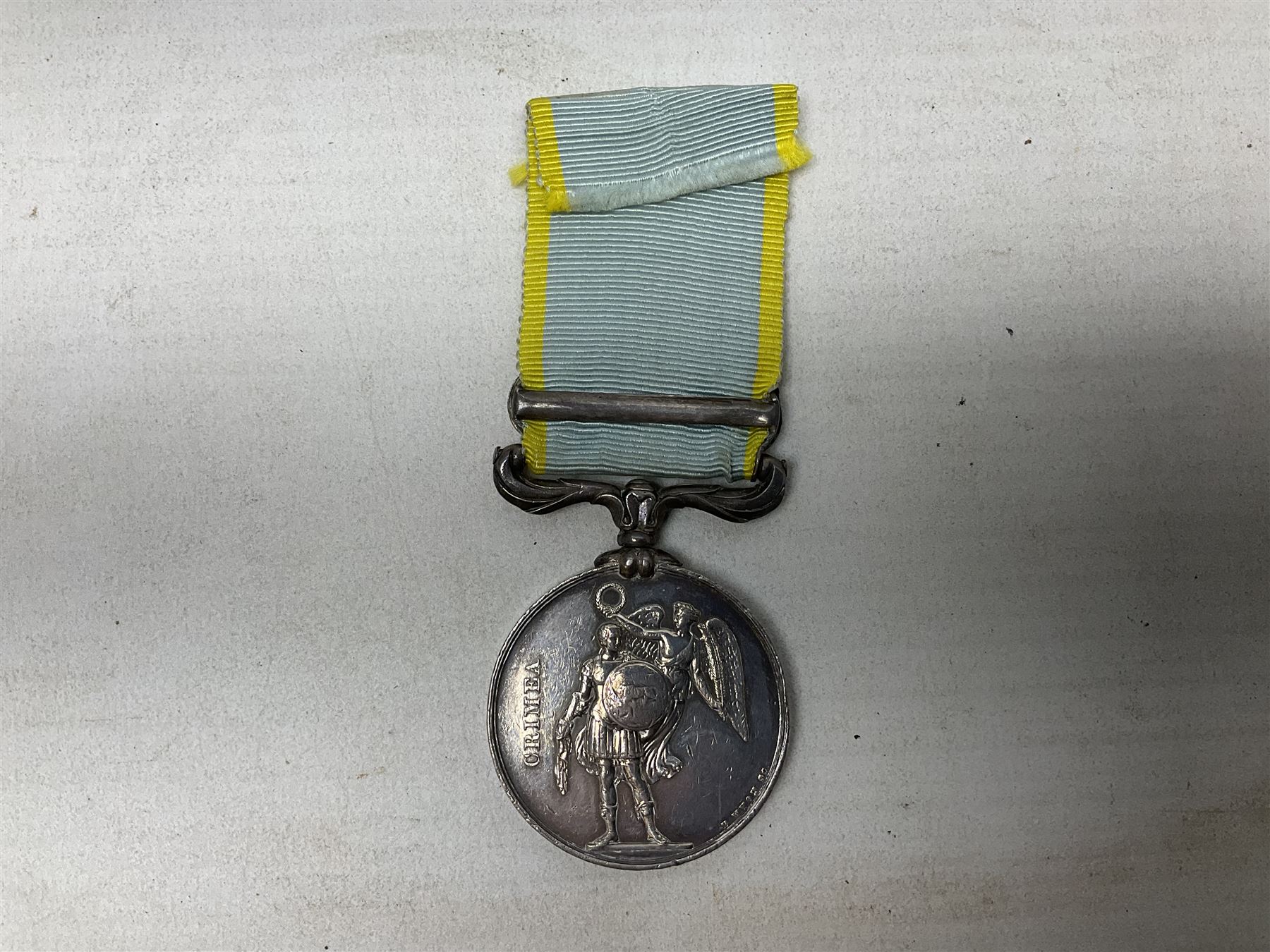 Victoria British Army Crimea medal with Sebastopol clasp regimentally impressed to (4239) Gunner Edwin Male 6th Bn.Rl.Arty with ribbon