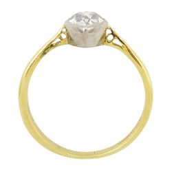 18ct gold single stone old pear cut diamond ring, Birmingham 2004, diamond approx 1.15 carat
