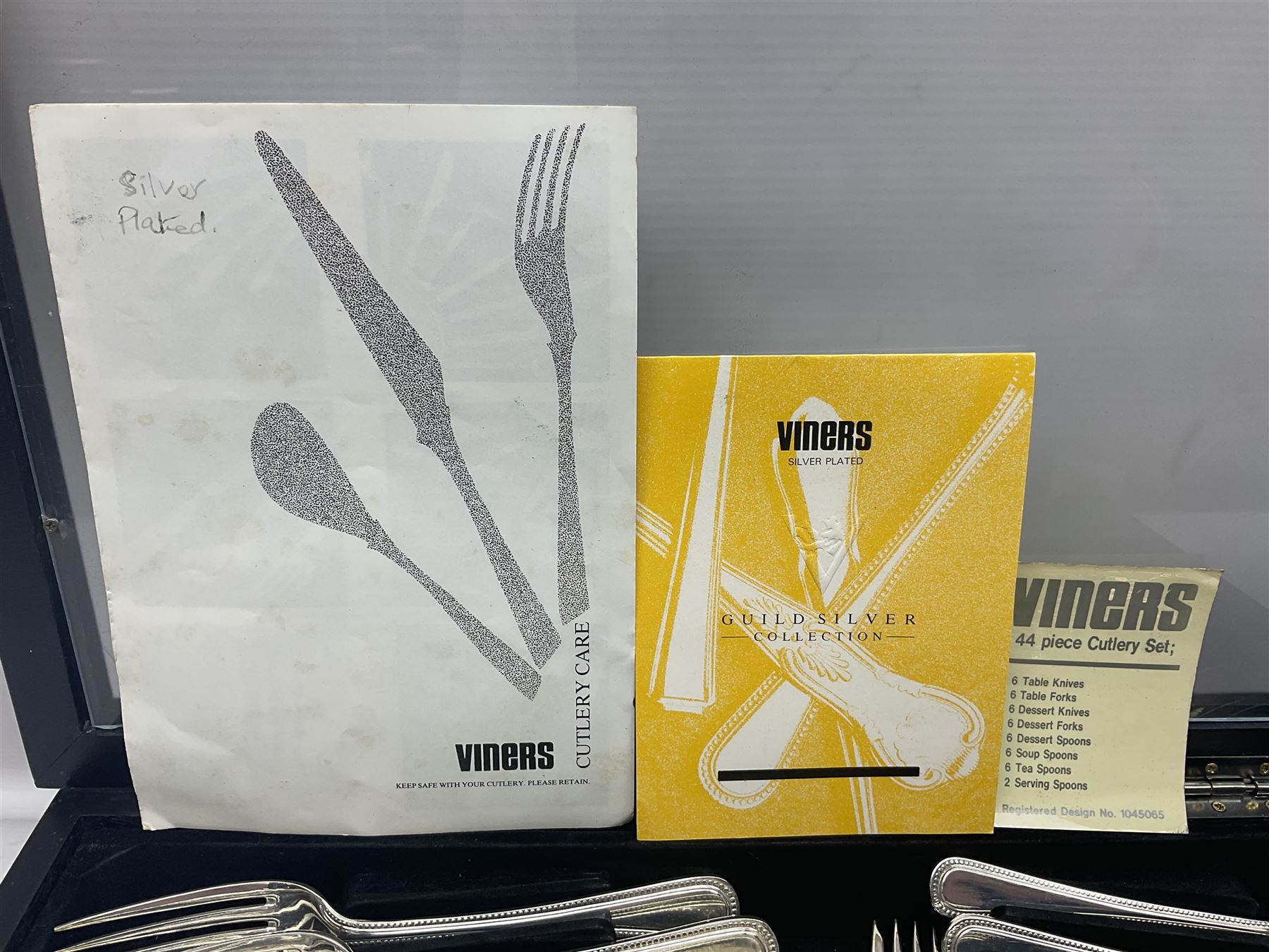 Canteen of stainless steel bead edge cutlery by Viners