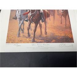 Large poster entitled 'Crests and Badges of the British Army in Daily Use 56 x 86cm; together with twenty-five colour prints of military interest including Crimean War, Boer War, WW2 etc; various sizes; all unframed