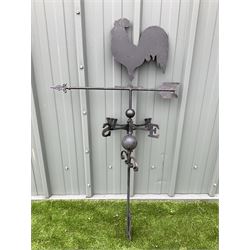 Wrought metal black painted weather vane