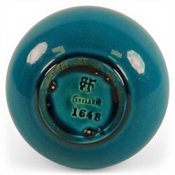 Burmantofts turquoise faience bottle shaped vase, impressed and numbered 1648 beneath, H24cm