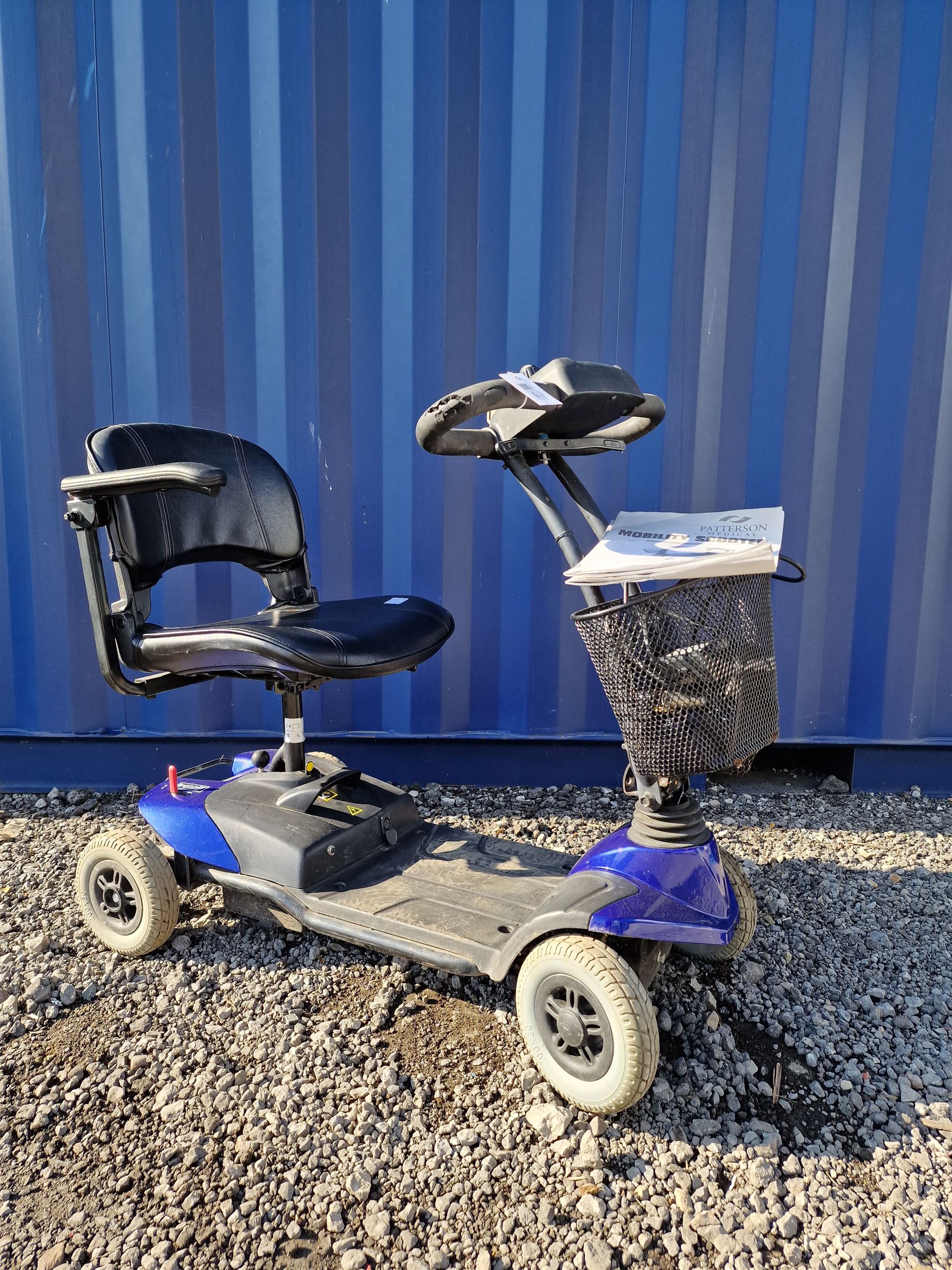 Patterson Medical mobility scooter with key and charger - THIS LOT IS TO BE COLLECTED BY APPOINTMENT FROM DUGGLEBY STORAGE, GREAT HILL, EASTFIELD, SCARBOROUGH, YO11 3TX
