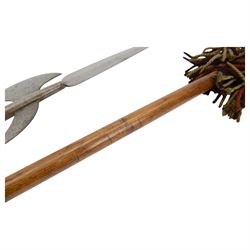 Pair of Halberds, with steel ends and wooden shafts, L245cm