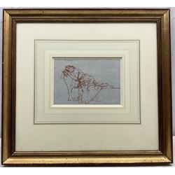 Sir William Russell Flint (Scottish 1880-1969): 'Model Resting', sanguine chalk signed, titled on exhibition label verso 13.5cm x 20cm 
Provenance: private collection; exh. The Fine Art Society, London, November 1900, label verso; with James Alder Fine Art, Hexham, where purchased by the vendor