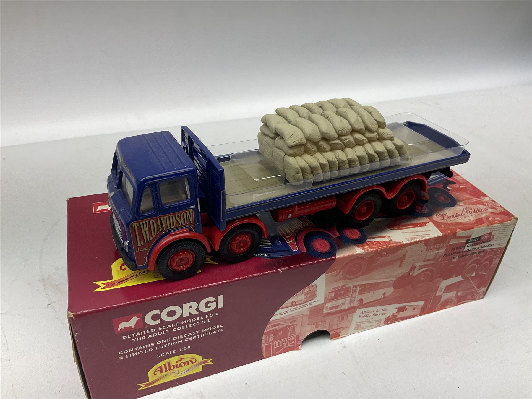 Five boxed Corgi die-cast models comprising ‘Dibnah’s Choice’ Sentinel Dropside wagon and Fowler B6 Crane Engine and Trailer, Albion Caledonian lorry, Texaco tanker and Wall’s AEC trailer