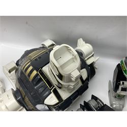 Collection of early 90s Mighty Morphin’ Power Rangers Zords, figures and accessories. Titanus the Carrier Zord, marked Bandai 1991; Green Dragonzord, incomplete; 1994 White Tigerzord with original instruction manual; 1993 Triceratops Dinozord, Mastodon Dinozord and Sabertooth Tiger Dinozord, Pterodactyl Dinozord, missing guns; with 1993 Power Morpher and original Power Coins, with further related figures, accessories and weapons