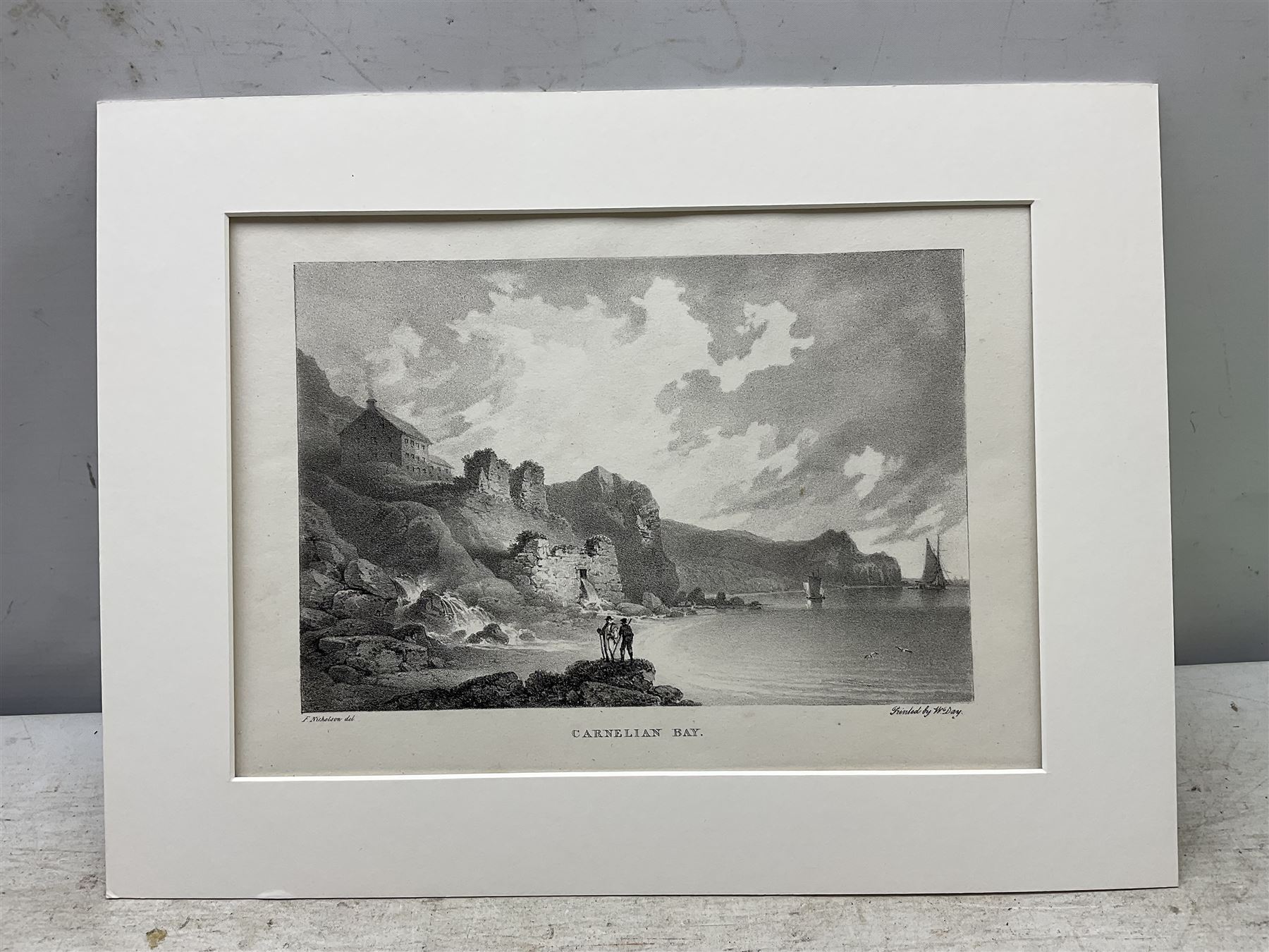 Francis Nicholson (British 1753-1844): 'Series of Six Views of Scarborough and its Vicinity', set of five mounted lithographs pub. 1824, in Solander box 16cm x 26cm (5)