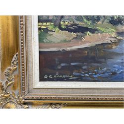 Gordon Clifford Barlow (British 1913-2005): 'The Old Ilkley Bridge', oil on board signed, titled verso 29cm x 39cm 