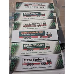 Collection of Atlas Editions Eddie Stobart die cast models, all boxed, most with certificates of authenticity, and two other diecast lorries