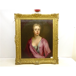English School (18th Century): Portrait of a Lady, oil on canvas, unsigned, 74cm x 61cm