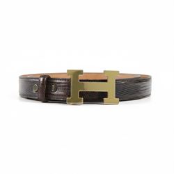 Tiffany & Co. brown lizard leather belt, stamped Tiffany & Co., Genuine Lizard, Made in US...