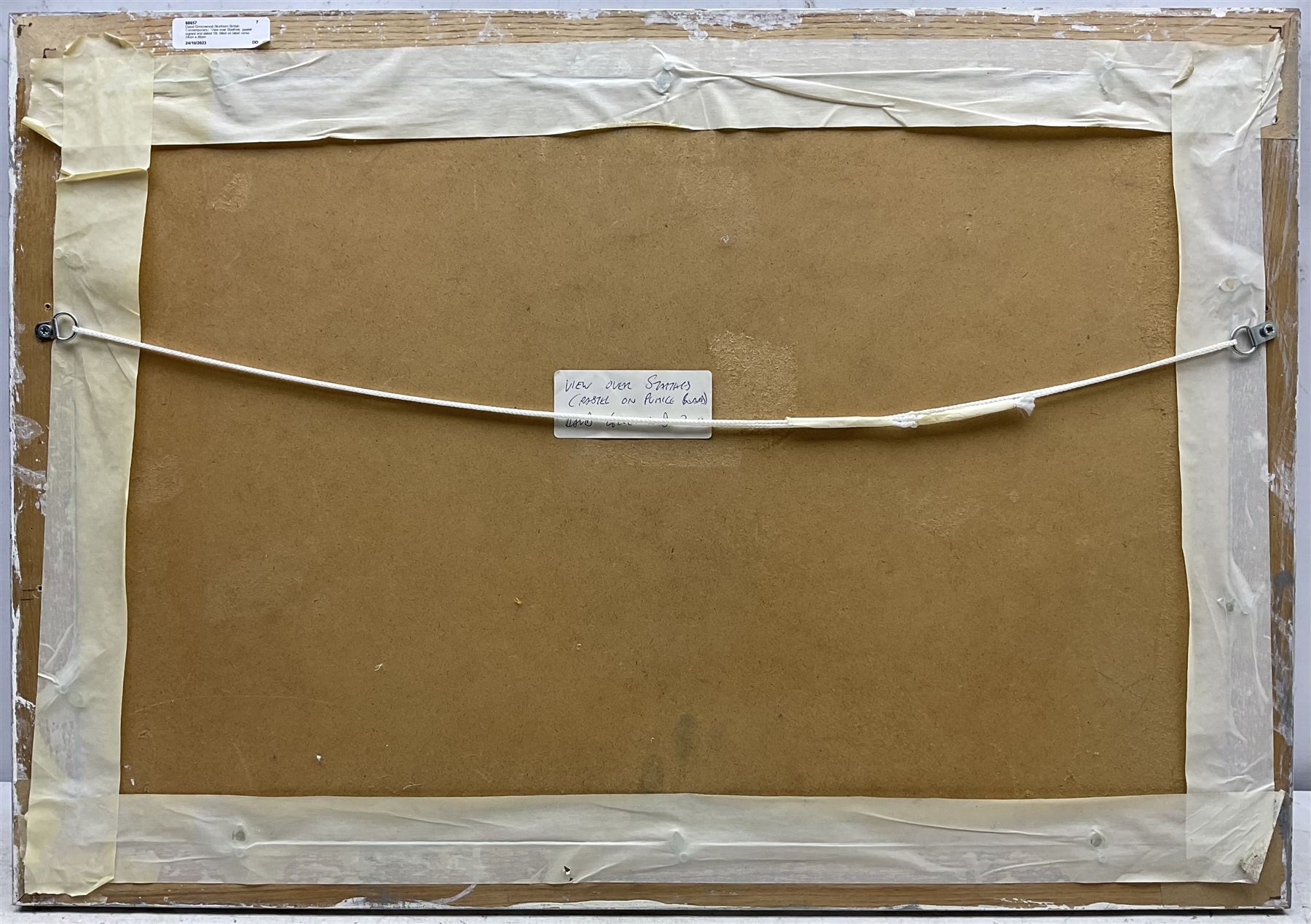 David Greenwood (Northern British Contemporary): 'View over Staithes', pastel signed and dated '09, titled on label verso 24cm x 46cm