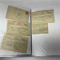 Collection of early 1950s football player selection cards, all relating to Ray Lambert for Farsley Celtic AFC, together with newspaper cuttings and other ephemera 