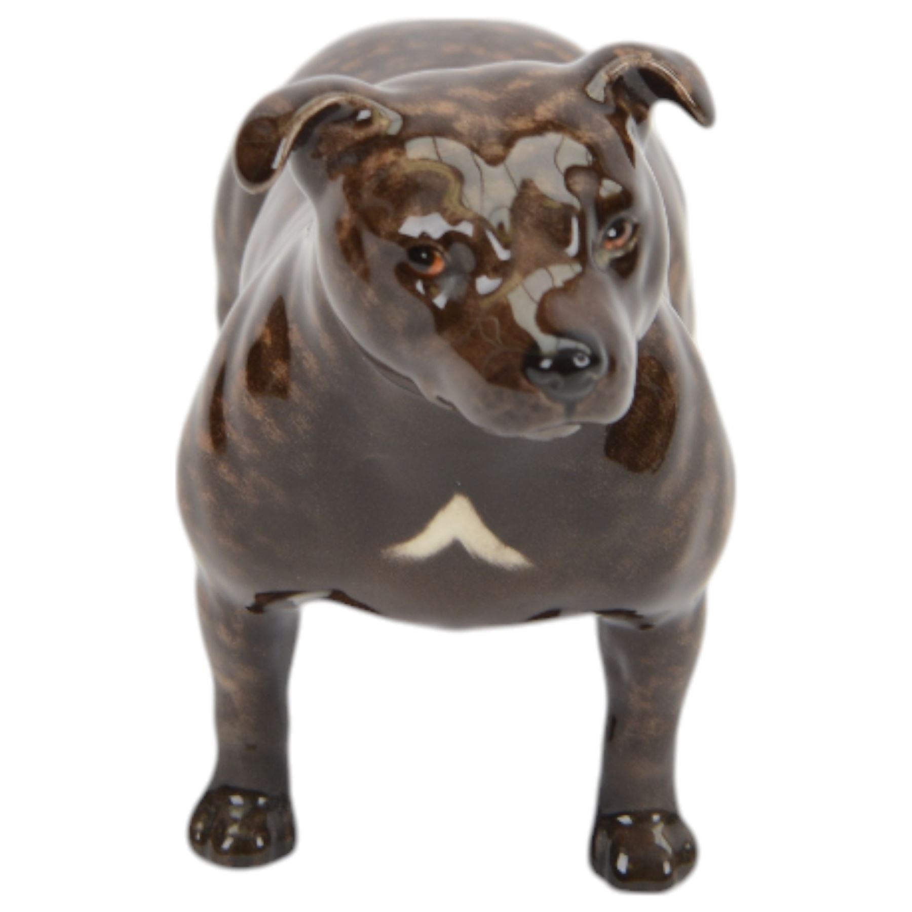 Beswick model of a Staffordshire Bull terrier Bandits Brintiga, in dark brindle colourway, no 1982A