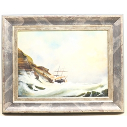 George Sparkes (British 20th Century): 'Rescue off Filey Brigg' oil on board signed and dated 2008, titled on label verso 31cm x 41cm