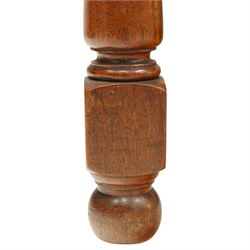 17th century style mahogany set of six dining chairs, with carved scrolled finials, padded green velvet upholstery, block and turned supports united by stretcher  