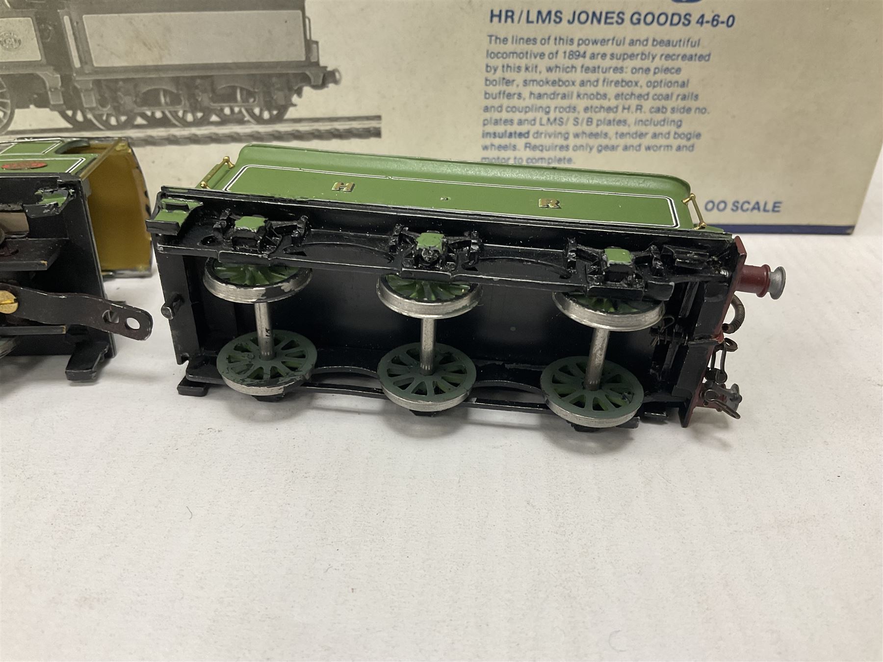 DJH Models - two kit built ‘00’ gauge models comprising K8 CR LMS BR Class 439 0-4-4T no.15189 locomotive in crimson and HR/LMS Jones Goods 4-6-0 no.103 locomotive and tender in HR green; in original boxes 