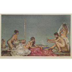 Sir William Russell Flint (Scottish 1880-1969): 'The Silver Mirror', limited edition colour print signed in pencil pub. 1961, 27cm x 46cm