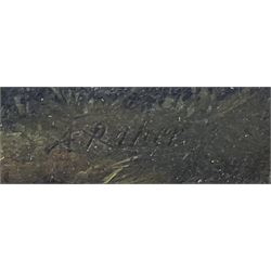 Abraham Pether (British 1756-1812): Figure with a Donkey in Wooded Countryside, oil on canvas signed 18cm x 23cm