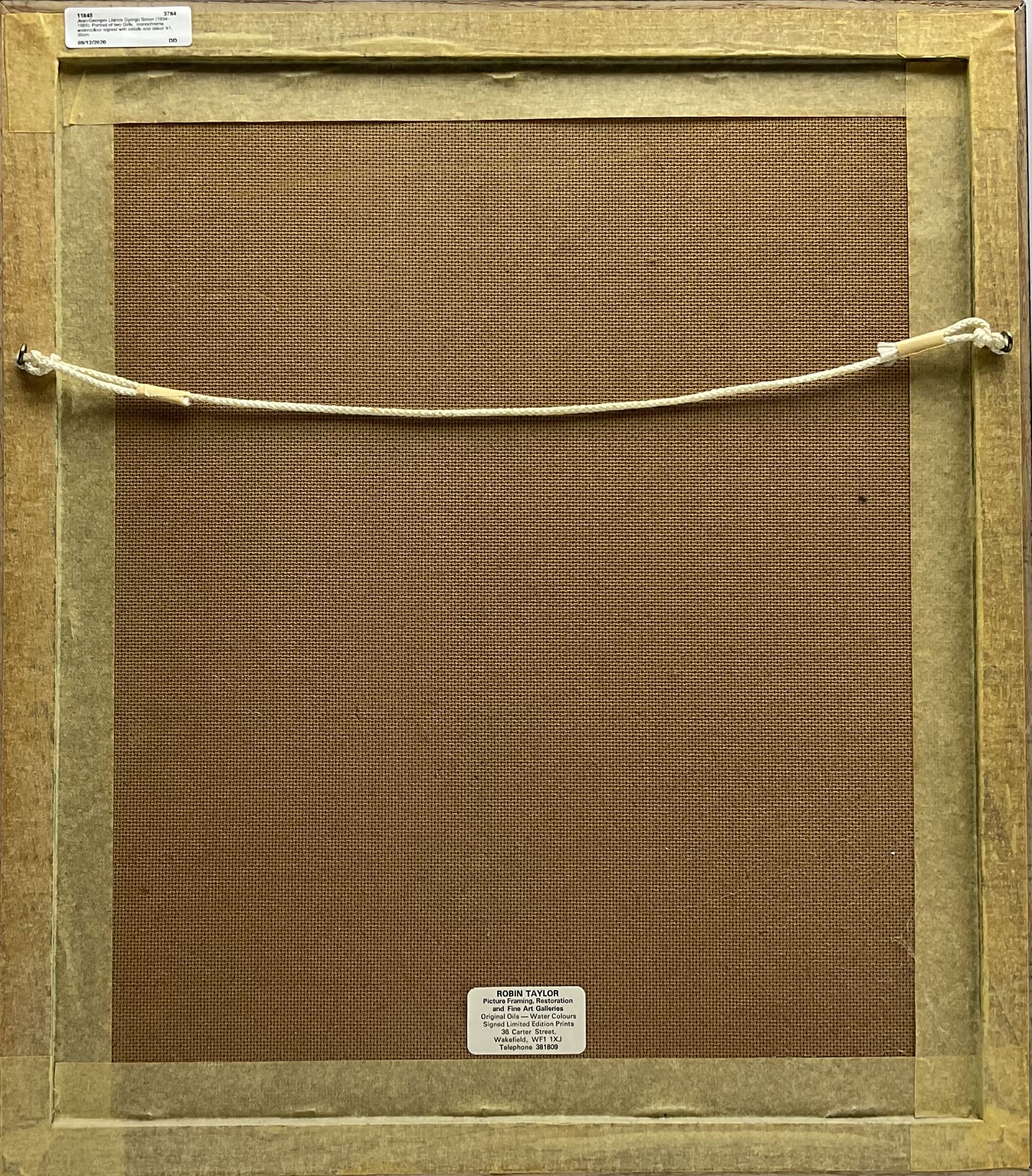 Jean-Georges (János Györgi) Simon (Austro-Hungarian 1894-1968): Portrait of two Girls,  ink and monochrome wash signed with initials and dated '41, 30cm x 24cm
Provenance: purchased from the artist's studio collection

