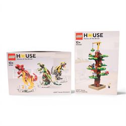 Two Lego sets, comprising Lego House Dinosaurs no. 40366 and  Lego House Tree of Creativit...