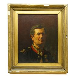 Konrad Wilhelm Dielitz (German 1845-1933): Portrait of a Field Officer with Army Gold medal and Military General Service Medal, oil on canvas signed and dated 1866, 57cm x 47cm