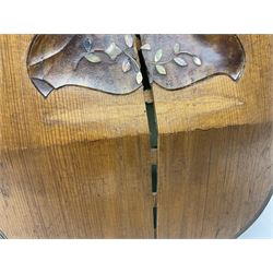 Late 19th century Italian lute back mandolin with segmented bowl back, bears label Gennaro Maglioni Napoli L61cm; in ebonised wooden case; together with another similar damaged Italian lute back mandolin for restoration or spares (2)